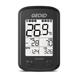 Geoid Accessoires GEOID CC400 Ordinateur de vélo GPS sans Fil étanche Compteur de Vitesse de vélo Compteur kilométrique IPX6 Étanche, Ant+ / Bluetooth Ordinateur de vélo sans Fil