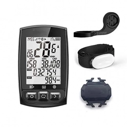 HONGLONG Accessoires HONGLONG Ordinateur de vélo 12 Fonctions Compteur de Vitesse vélo, avec GPS, étanche IPX7, Compteur rétro-éclairage LCD pour en Temps réel Vitesse Trackin, L