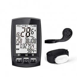 HONGLONG Accessoires HONGLONG Ordinateur de vélo 12 Fonctions Compteur de Vitesse vélo, avec GPS, étanche IPX7, Compteur rétro-éclairage LCD pour en Temps réel Vitesse Trackin, M