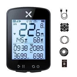 HUIOP Ordinateurs de vélo HUIOP Compteur de vitesse de vélo Étanche Route de cyclisme Navigation Kilométrage Multi-fonctionnel Compteur de vitesse de vélo numérique Plein écran Téléphone portable APP Contrôle Vélo Chronomètre,