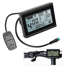 Jimfoty Ordinateur de vélo/vélo KT-LCD3, indicateur de rétroéclairage LCD électrique avec connecteur étanche pour Modification de vélo, Mot de Passe et Fonction de croisière