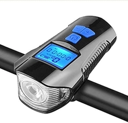 LCJD Accessoires LCJD Compteur kilométrique de vélo Rechargeable USB, Ordinateur de vélo étanche 4 Modes Lampe de lumière de vélo 6 Modes klaxon Lampe de Poche Cycle Compteur de Vitesse