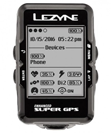 LEZYNE Accessoires Lezyne Super - Compteur sans Fil - avec Appareil de Mesure de la fréquence Cardiaque et capteur de Cadence Noir 2018 Compteur Velo