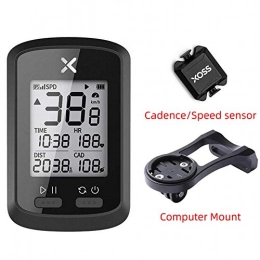 LIN Accessoires Lin Compteur de Vitesse GPS sans Fil odomètre Mini Ordinateur de vélo IPX7 Course étanche VTT Ordinateur vélo Bluetooth 5.0 Ant + avec la Vitesse et CadenceSensor