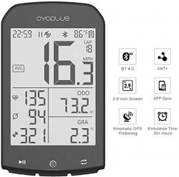 Linghuang Ordinateurs de vélo Linghuang Compteur de vitesse Odomètre avant + Compteur de vitesse sans fil Bluetooth Compatible avec l'application Écran LCD de 2, 9" avec rétroéclairage