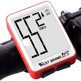 Lixada Accessoires Lixada Compteur de Vélo Ordinateur de Vélo sans Fil Grand Numérique Compteur Kilométrique Compteur de Vitesse Vélo Thermomètre Etanche Vitesse Mesure de Temps de Distance avec Rétroéclairage LCD