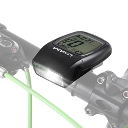 Lixada Ordinateurs de vélo Lixada Ordinateur de Vélo 3 en 1 Compteur de Vitesse de Vélo sans Fil Rechargeable par USB avec Phare Avant et Klaxon