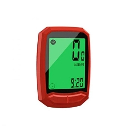 Lshbwsoif Ordinateurs de vélo Lshbwsoif Compteur de vitesse numérique sans fil étanche avec écran LCD, chronomètre, compteur de vitesse, compteur kilométrique (taille : taille unique, couleur : rouge)
