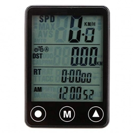 Maoviwq Ordinateurs de vélo Maoviwq Compteur de vitesse sans fil avec bouton tactile LCD rétroéclairé étanche