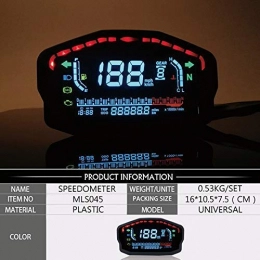 Mcottage Moto LCD Numérique Indicateur de Vitesse Odomètre Rétro-éclairage Durable pour 2 4 Cylindre