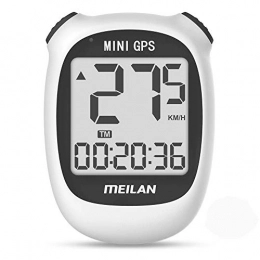 Meilan Accessoires MEILAN Mini ordinateur de vélo GPS M3, compteur de vitesse GPS, compteur de vitesse sans fil, compteur kilométrique et compteur kilométrique étanche et rétroéclairage, pour vélo de route VTT (Blanc)
