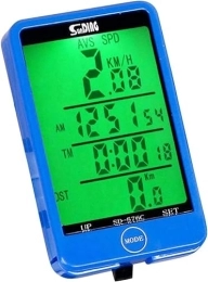 SAFWEL Accessoires Ordinateur de vélo Filaire chronomètre vélo Compteur de Vitesse Compteur kilométrique chronomètre LCD Ordinateur étanche (Bleu)