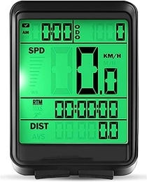 SAFWEL Accessoires Ordinateur de vélo sans Fil, Compteur de Vitesse de vélo à Affichage LCD étanche Multifonction, Compteur kilométrique de vélo chronomètre de vélo (Color : Green)