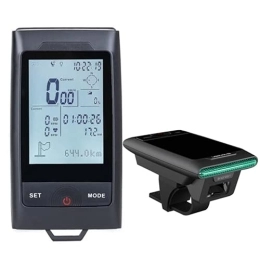 Heqianqian Ordinateurs de vélo Ordinateur de vélo sans fil grand écran moniteur de fréquence cardiaque GPS Bluetooth capteur de vitesse compteur de vitesse compteur kilométrique compteur de vélo traqueur étanche