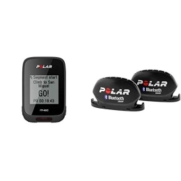 Polar Ordinateurs de vélo Polar - M460 - Compteur vélo GPS Intégré - Noir & Kit Capteur de Vitesse et Capteur de Cadence Bluetooth Smart