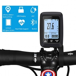 QOUP Cyclisme Ordinateurs, Compteur de Vitesse GPS sans Fil, 100 Heures Mémoire de données/étanche IPX7 / Bluetooth 4.0,2.0 Pouces écran Anti-éblouissement, indicateur de Vitesse