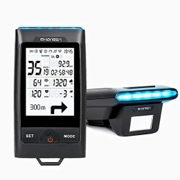 SHANREN Ordinateurs de vélo SHANREN Di-Pro Ordinateur de vélo GPS 96 heures Bluetooth ANT+ avec phare