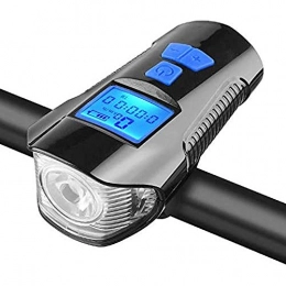 SHBH Phare de vélo Rechargeable par USB, Compteur de Vitesse de vélo, Compteur kilométrique étanche, Convient pour Tous Les vélos de Montagne et de Route