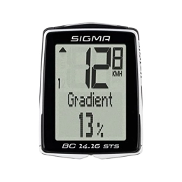 Sigma Ordinateurs de vélo Sigma Sport BC 14.16 STS, 14 Fonctions, Mesure de l'altitude, Compteur de Vitesse de vélo sans Fil, NOI