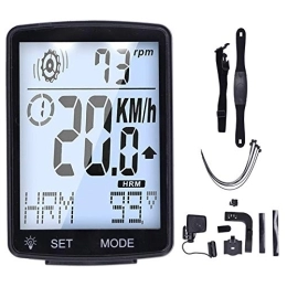 TAKE FANS Ordinateurs de vélo TAKE FANS, Compteur de vélo multifonction avec grand écran de 7, 1 cm à LED, chronomètre, compteur de vitesse, blanc + noir