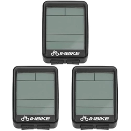 Unomor 3PCS Compteur de Vitesse de vélo Ordinateur de Vitesse sans Odomètre imperméable avec écran LCD Fonction de rétroéclairage Multifonction (Noir)
