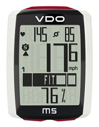VDO Accessoires VDO M5 Ordinateur de vélo avec Ceinture Cardiaque et capteur de Cadence et de Vitesse Noir / Blanc / Rouge