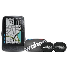 Wahoo Compteur GPS Elemnt Roam Bundle avec Moniteur Cardiaque TICKR Stealth Grey et des capteurs RPM Vitesse et Cadence Couleur Multiples
