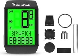 WWFAN Ordinateurs de vélo WDX Compteur de vitesse de vélo en 5 langues étanche multifonctionnel Compteur de vitesse plein écran rétroéclairé Chronomètre Mesure de la vitesse