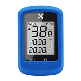XOSS Ordinateurs de vélo XOSS G Compteur de Vélo GPS IPX7 Étanche Compteur sans Fil Écran Rétroéclairé avec Housse de Protection Bleu