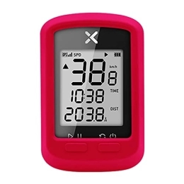 XOSS Ordinateurs de vélo XOSS G Compteur de Vélo GPS IPX7 Étanche Compteur sans Fil Écran Rétroéclairé avec Housse de Protection Rouge