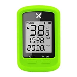 XOSS Accessoires XOSS G Compteur de Vélo GPS IPX7 Étanche Compteur sans Fil Écran Rétroéclairé avec Housse de Protection Vert