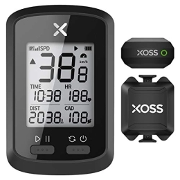 XOSS Ordinateurs de vélo XOSS G+ GPS Ordinateur de cyclisme sans fil Compteur de vitesse Odomètre de cyclisme Tracker IPX7 Vélo de route VTT Bluetooth ANT+ avec capteur de cadence et moniteur de fréquence cardiaque