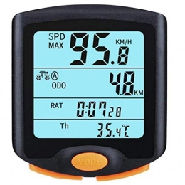 YEATOP Ordinateurs de vélo YEATOP Compteur de Vitesse d'ordinateur de vélo Multifonctionnel étanche à la Pluie thermomètre chronomètre numérique rétro-éclairage LCD