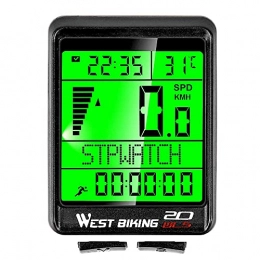 YIQIFEI Ordinateurs de vélo YIQIFEI Ordinateur de vélo étanche sans Fil 5 Langues vélo Cyclisme odomètre chronomètre Compteur de Vitesse 2.1 Pouces LCD vélo C (chronomètre)