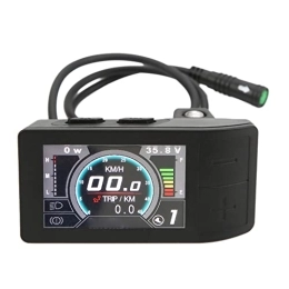 Yuecoom Écran LCD de vélo électrique, Panneau de Commande de Compteur d'indicateur de Couleur ABS 500C, Compteur d'affichage LCD étanche pour Accessoires de Modification de vélo électrique