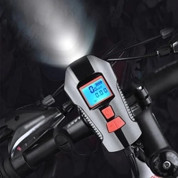 ZCGX Ensemble de Lumière de Vélo USB, Un Paquet de 2, Phare de Vélo Étanche avec Klaxon et Compteur Kilométrique, 4 Modes 6 Effets Sonores de Haut-Parleur, pour Tous Les Vélos de Montagne et de Route
