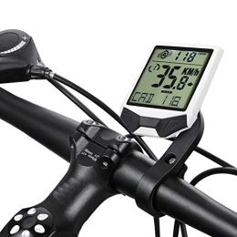 ZJJ Accessoires ZJJ Ordinateur de vélo sans Fil pour Ordinateur de vélo avec écran de rétroéclairage LCD Disponération de Vitesse de vélo étanche pour Le Suivi Distance de Vitesse, Blanc