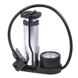 ABOOFAN Accessoires ABOOFAN Mini pompe à pied portable haute pression pour pneu de vélo VTT Gonfleur de sol Activé au pied Pompe au sol avec baromètre et outils de réparation de pneu (argent)