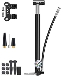 Miuphro Accessoires Acacia Mini Bike Pump with Pressure Gauge 130 PSI Fits Presta and Schrader Valve 12.2 inch