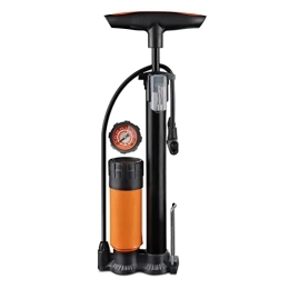 lamphle Pompe à vélo avec base renforcée en une seule pièce - Résistance à la corrosion - Vitesse rapide - Gonfleur de pneu de vélo avec manomètre d'air - Fournitures de vélo - Noir