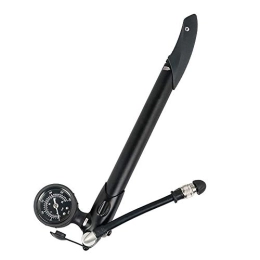 MOLVUS Pompes à vélo Mini pompe à pied portable pour vélo avec baromètre, équipement d'équitation, pratique à transporter, vélo de montagne, pompe à vélo universelle légère (couleur : noir, taille : 310 mm)