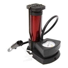 MOLVUS Accessoires Mini pompe à vélo à pied avec manomètre, pompe à air portable pour football, moto, basket-ball, vélo de route, VTT, ballons (couleur : rouge)