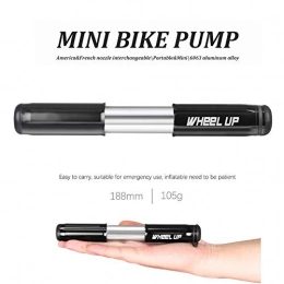 ZJWZ Pompe à vélo-Ultra léger Aluminium vélo vélo Boule Pompe-Mini vélo Pneu Pompe pour Route, Montagne et BMX Bikes-Haute Pression 100 PSI Pro Bike Tool