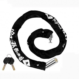 anruo Accessoires 1 chaîne de verrouillage de sécurité antivol avec clé longue chaîne de verrouillage pour moto, vélo, cadenas