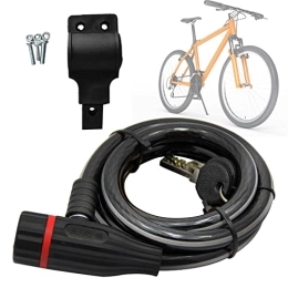 Générique Accessoires 5 Pcs Antivol vélo | Antivols de vélo Câble antivol - Serrure de câble de vélo à clés sécurisées enroulées avec Support de Montage pour vélos, Motos, véhicules électriques, pour vélos et Generic