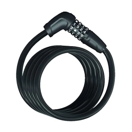 ABUS Verrous de vélo ABUS Numero 5510C / 180 Antivol à câble en spirale – Avec support SR – Antivol à combinaison en câble en spirale épais de 10 mm – Niveau de sécurité ABUS 3 – 180 cm – Noir