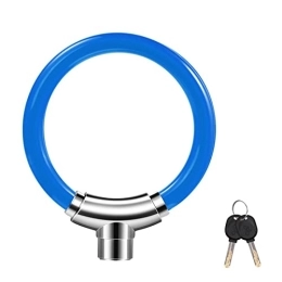 GORS Accessoires Accessoires de vélo compacts portables de couleur câble antivol pièces de vélo câble antivol Portable anneau dispositif serrure de sécurité avec deux clés (Size : CHINA, Color : BlueL)