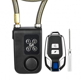 Antivol Bluetooth intelligent pour vélo, télécommande sans fil, alarme de porte, code de passe à 4 chiffres, indicateur LED IP55, câble étanche pour vélo et moto