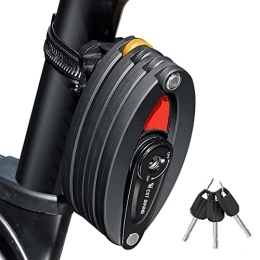 Pomurom Accessoires Antivol de sécurité compact pour vélo - Avec support réfléchissant et 3 clés - Antivol étanche en acier allié pour vélo de montagne Pomurom