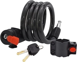 BPILOT Accessoires Antivol de vélo, antivol à câble enroulé avec clé, haute sécurité, avec support, pour vélo, extérieur, usage intensif